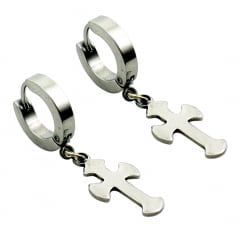BRINCO ARGOLA 4 mm COM CRUZ (PAR) BRINCO ARGOLA 4 mm COM CRUZ (PAR)