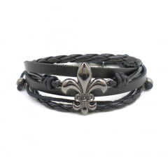 Pulseira BC Flor de Liz Grafite Pulseira BC Flor de Liz Grafite